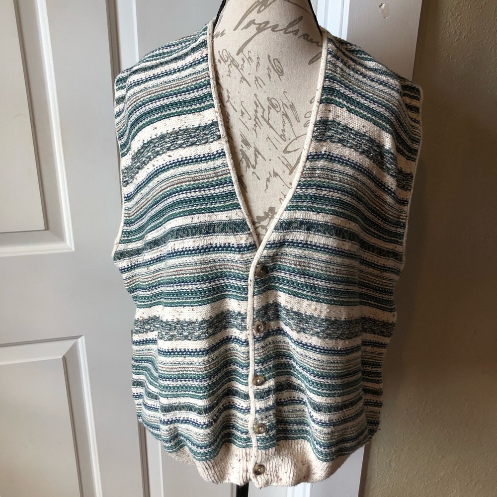 Pendleton Striped Cotton Sweater Vest
